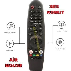Ata Elektronik ( Ses Komut - Air Mouse ÖZELLİKLİ ) SUNNY Remote Control Smart Kumandası Rtk2874 Webos - Akb76036901 - WEBOS özellikli LG Onvo AXEN SUNNY Hİ LEVEL SİMFER TÜM MARKALARA UYUMLU