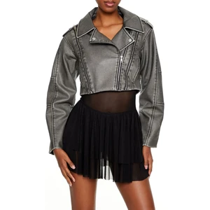 F21 Suni Deri Crop Ceket