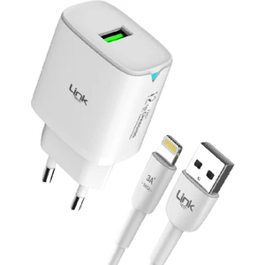 Linktech C302 12W Auto Id Lightning Kablolu Şarj Aleti Set