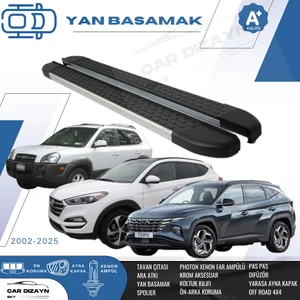 Car Dizayn Hyundai Tucson 3 Nirvana Alüminyum Yan Basamak Marşpiyel Koruma 2015>2016>2017>2018>2019>2020>2024