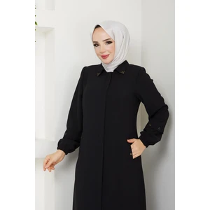 Günay Karaca Kadın Yazlık Pardesü Ferace Fermuarlı Büyük Beden Fermuarlı 4935