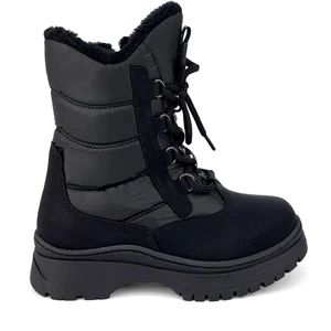 Luna Içi Kürklü Fermuarlı Siyah Kız Çocuk Bot