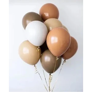 Deniz Party Store Retro Kahve Tonlarında 10 Adet Düz Balon Demeti Şık Parti Dekorasyonu