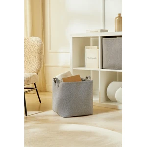 Ocean Home Textile Antrasit Renk Dokulu Kumaş Sepet 30 x 30 x 30 cm