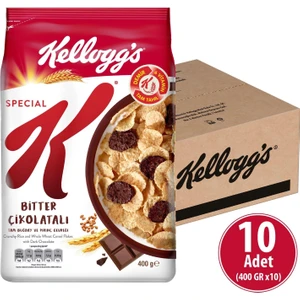 Special K Bitter Çikolatalı Kahvaltılık Tam Buğday ve Pirinç Gevreği 400 gr x 10 Adet, Tam Tahıllı