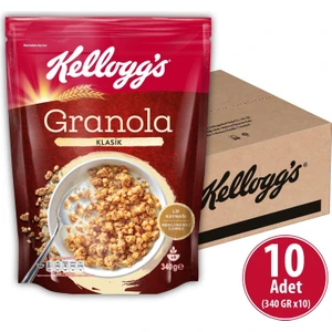 Granola Klasik 340G x10 Adet,%56 Yulaf Ezmesi,Lif Kaynağı Kahvaltılık Gevrek