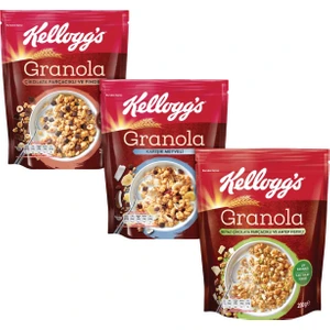 Kellogg’s 3lü Granola Paketi,Çikolata Parçacıklı ve Fındıklı,Karışık Meyveli,Antep Fıstıklı ve Beyaz Çikolata Parçacıklı, Klasik