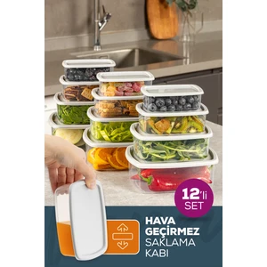 12LI Hava Geçirmez Saklama Kabı Seti Gri 3X(250-500-750-1200 Ml)