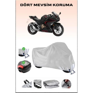 Honda Cbr 500R Için Arka Çanta Ve Kilit Uyumlu Gri Motosiklet Branda, Güvenli