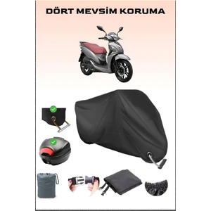 Sym Symphony St 200I Için Arka Çanta Ve Kilit Uyumlu Siyah Motosiklet Branda, Güvenli