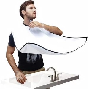 BEYAZ Pratik Evde Saç Sakal Tıraş Önlüğü, BEYAZ Sakal Kesme Örtüsü Traş Önlüğü