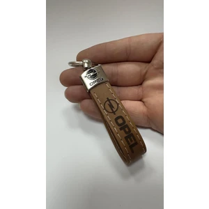 Opel Yazılı ve Logolu Termo Deri Anahtarlık (Kahverengi)