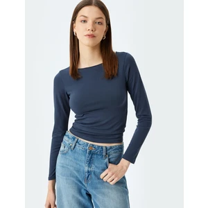 Uzun Kollu Bisiklet Yaka Slim Fit Basic Tişört