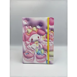 Melody Temalı Lastikli Çizgili Defter 16