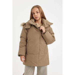 Kız Çocuk Çıkarılabilir Suni Kürk Yaka Kapüşonlu Parka C8515A824AU