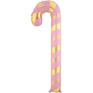 Atölye Mi Baston Şeker Folyo Balon Pembe Gold Yılbaşı Balonu