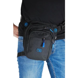 Çok Gözlü Su Geçirmez Unisex Siyah Bel Bacak Omuz Motosiklet Kurye Çantası Bodybag Mavi Siyah 4962