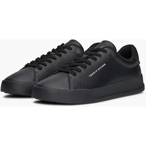 Erkek Pebble Grain Court Sneaker - Siyah