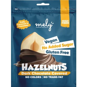 MELY GLUTENSİZ ŞEKER İLAVESİZ VEGAN ÇİKOLATA KAPLI FINDIK 50 GR