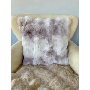 Bubble Tavşan Tüyü, Çift Taraflı, Gizli Fermuarlı Pofuduk Kırlent Kılıfı 40x40 Eskitme Pembe