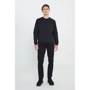 Altınyıldız Classics Erkek Siyah Standart Fit Normal Kesim Bisiklet Yaka 3 Iplik Pamuklu Sweatshirt