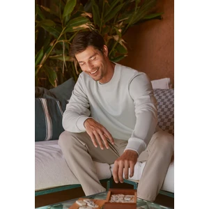 Altınyıldız Classics Erkek Bej Standart Fit Normal Kesim Bisiklet Yaka 3 Iplik Pamuklu Sweatshirt