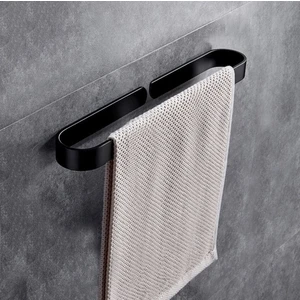 Siyah Stil Havlu Askısı Askı Banyo Havlular Raf Paslanmaz Duvara Asılı Havlu Barı Depolama Rafı