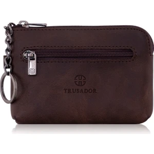 Milano Kahverengi Fermuarlı Mini Boy Kese Cüzdan Unisex Hakiki Deri Rfid Korumalı Erkek Kadın Anahtarlık Kartlık Bozuk Paralık Cüzdan Hediye