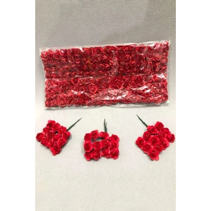Hayalperest Boncuk Kırmızı Kağıt Gül Çiçek 1 paket 144 lü