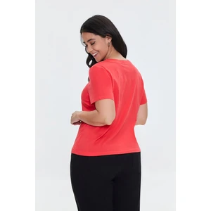 Forever 21 Plus Size V Yaka T-Shirt