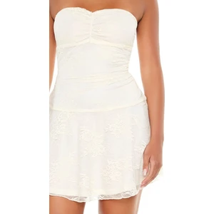 F21 Straplez Yaka Dantel Mini Elbise