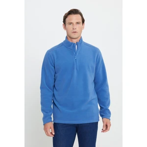 Altınyıldız Classics Erkek Indigo Anti-pilling Tüylenme Yapmayan Standart Fit Dik Yaka Soğuk Geçirmez Polar Sweatshirt
