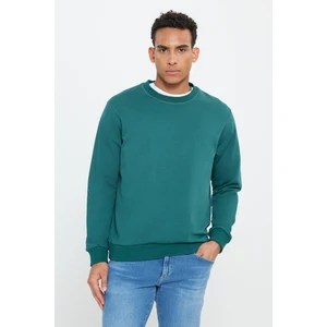 Altınyıldız Classics Erkek Koyu Yeşil Standart Fit Normal Kesim Bisiklet Yaka 3 Iplik Pamuklu Sweatshirt