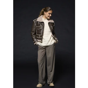 Kadın Içi Kürklü Deri Ceket - 15325920