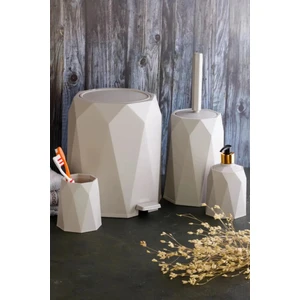 Elif Plastik 4'lü Geo Banyo Seti Plastik 5 Lt Çöp Kovası Tuvalet Fırçası Lavabo Takımı