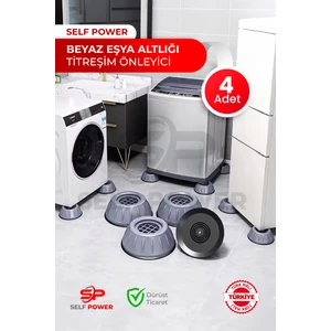 Self Power Beyaz Eşya Altlığı Ayağı 4 Adet Çamaşır Bulaşık Makinası Buzdolabı Yükseltici ve Titreşim Önleyici