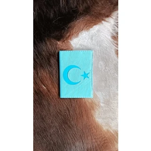 Efe Deri Dikişli  Bayrak Baskılı Araç Ruhsat Kılıfı Kabı Ruhsatlık Ruhsat Koruyucu