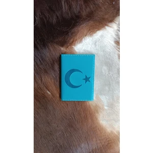 Efe Deri Dikişli Bayrak Baskı  Araç Ruhsat Kılıfı Kabı Ruhsatlık Ruhsat Koruyucu