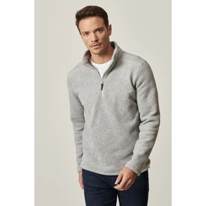 Altınyıldız Classics Erkek Gri Anti-pilling Tüylenme Yapmayan Standart Fit Dik Bato Yaka Soğuk Geçirmez Polar Sweatshirt