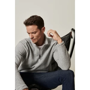 Altınyıldız Classics Erkek Gri Anti-pilling Tüylenme Yapmayan Standart Fit Dik Bato Yaka Soğuk Geçirmez Polar Sweatshirt