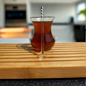 6 Adet Cam Çay Kaşığı-Gümüş Rengi