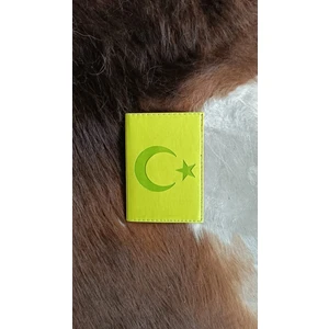 Efe Deri Dikişli Bayrak Baskı Araç Ruhsat Kılıfı Kabı Ruhsatlık Ruhsat Koruyucu