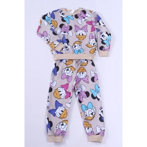 Kız Çocuk Pijama Takımı Karakter Baskılı Ribanalı E26
