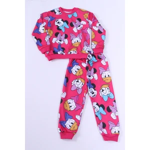 Kız Çocuk Pijama Takımı Karakter Baskılı Ribanalı E26