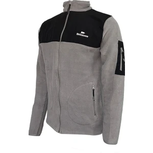 Erkek Regular Fit Fermuarlı Cepli Polar Gri Sweatshirt