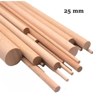 Değerli Hobi Ahşap Kavele Çıta Çubuk Kavela Kayın 1. Kalite 50 cm 25 mm 4 Adet