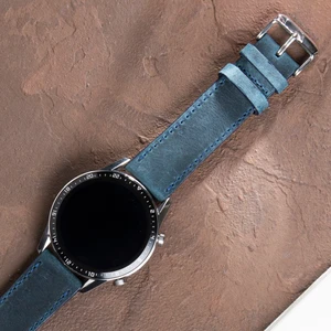 Huawei Watch Deri Kordon Gt 2 3 4 5 Pro Se 2e Watch GT4 Elite Gt2 E Gt2e Gt2pro Gt3 Pro Gt3pro Huawei Watch 4 Pro Ultimate Deri Kayış 46mm 22mm Mavi