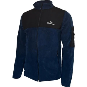 Erkek Regular Fit Fermuarlı Cepli Battal Büyük Beden Polar Lacivert Sweatshirt