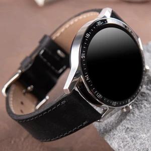 Huawei Watch 46mm Uyumlu 22mm Deri Kordon Gt 2 3 4 5 Pro Se 2e Watch GT4 Elite Gt2 E Gt2e Gt2pro Gt3 Pro Gt3pro Huawei Watch 4 Pro Ultimate Deri Kayış 46 22mm Siyah