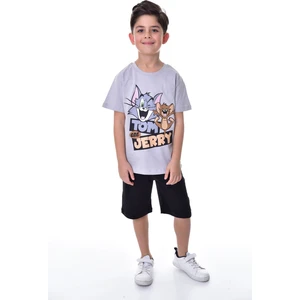 Tom & Jerry Baskılı 2'li Şort - T-Shirt Çocuk Takım